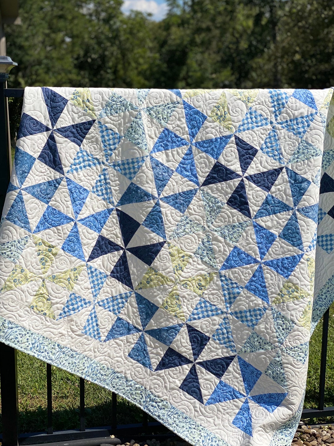 Pinwheel Quilt Multicolor Handmade Your Choice of Colors Made to Order in Any Size Shower or Birthday Gift Bed Crib or Throw Etsy