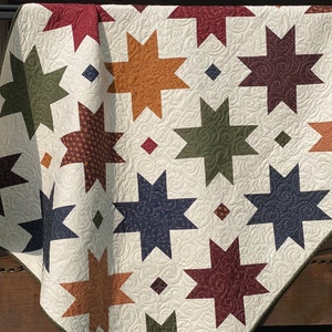 Sawtooth Star Quilt, handmade, your choice of colors and size, made to order quilt