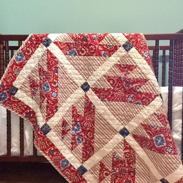 Red White Blue Quilt Etsy