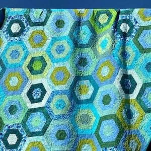 Handmade triple hexagon quilt made to order  any size or colors