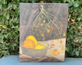 Vintage Painting -- Painting -- Still Life Painting -- Fall Painting  -- Vintage Art -- Vintage Still Life Art -- Fruit Painting