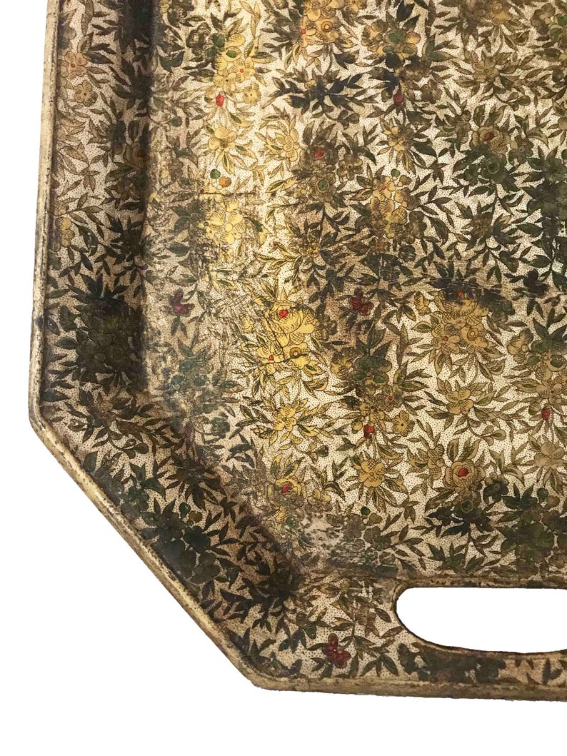 Large Alcohol tray Vintage Alcohol Tray Large Tray Japanese Alcohol Tray Large Floral Tray Vintage Tray Paper Mache Tray image 6