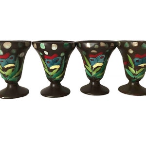 Butterfly Cups Butterfly Pottery Mexican Pottery Ice Cream Cups Vintage Ice Cream Cups Sundae Cups Ice Cream Sundae Cups image 1