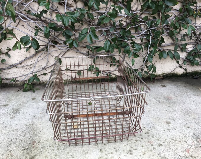 Large Wire Basket Vintage Large Wire Basket Metal Wire Basket Blanket