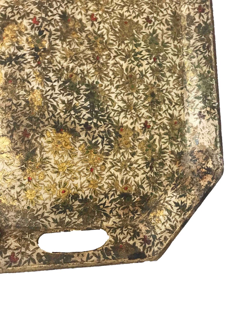 Large Alcohol tray Vintage Alcohol Tray Large Tray Japanese Alcohol Tray Large Floral Tray Vintage Tray Paper Mache Tray image 7