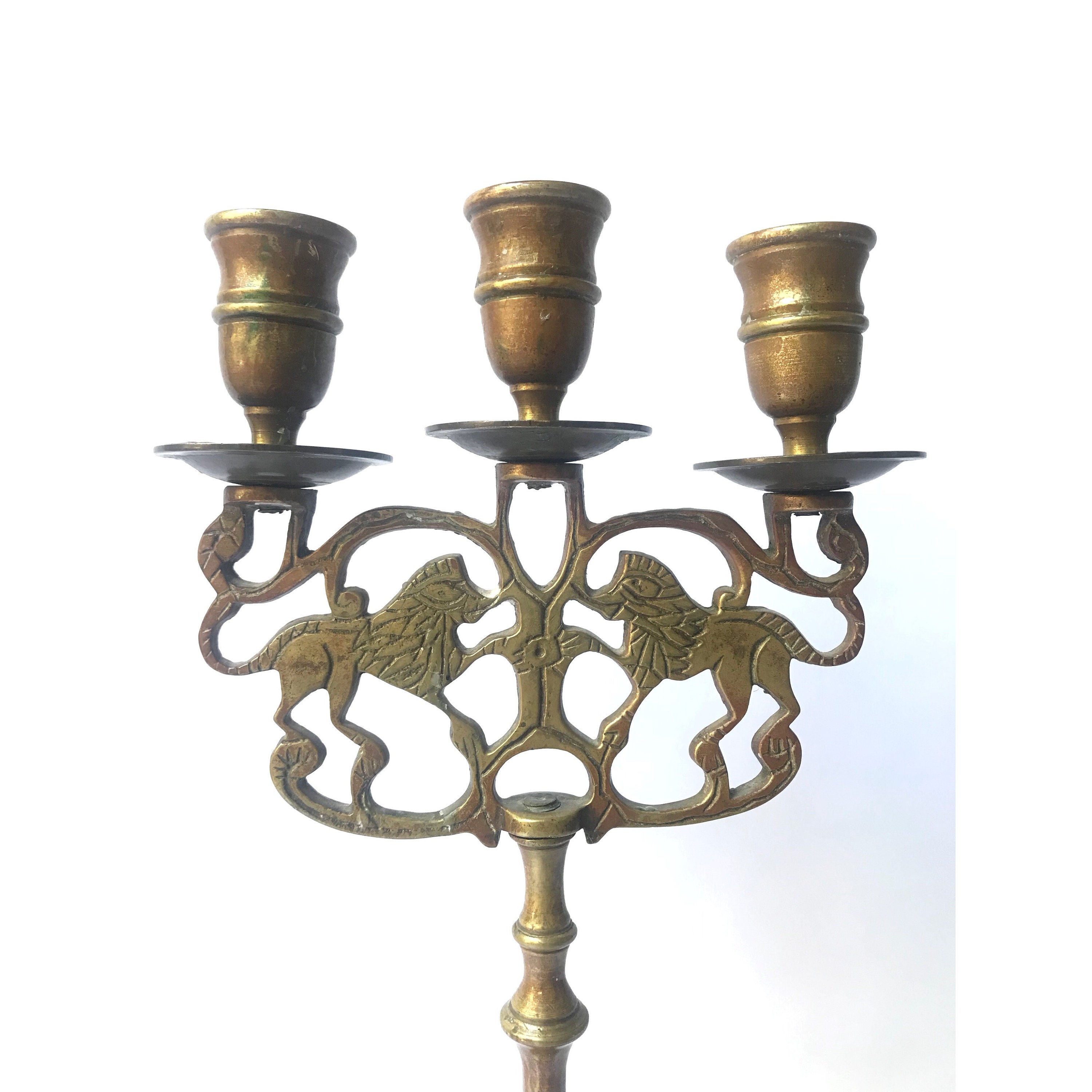 Brass Lion Candelabra Brass Candelabra Lion Candelabra Etsy