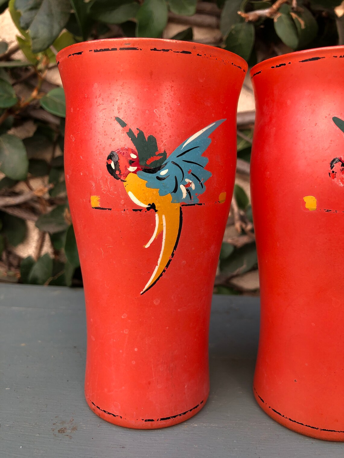 Vintage Parrot Glasses Vintage Bird Glassware Bird Etsy