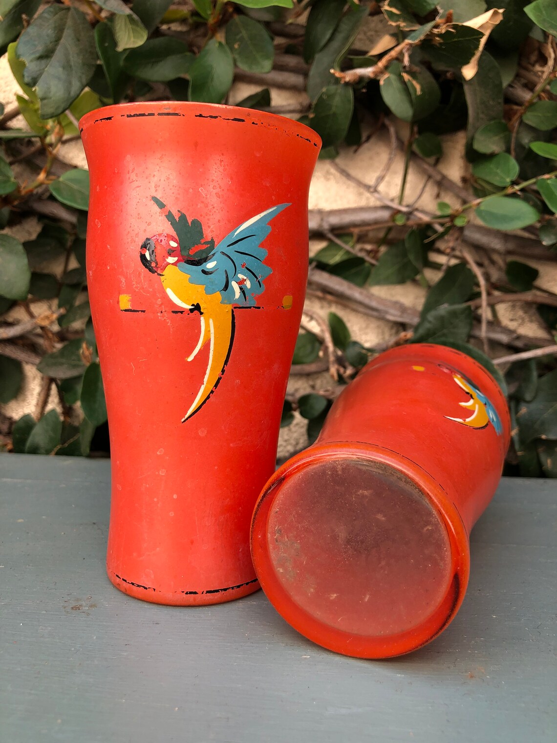 Vintage Parrot Glasses Vintage Bird Glassware Bird Etsy