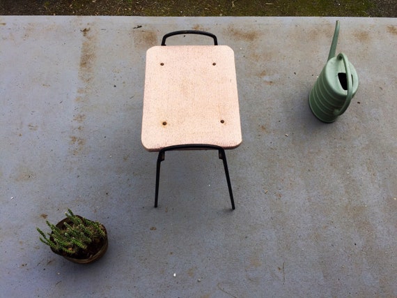 Mid Century Modern 1950s Wrought Iron Pink And Black Vanity Etsy