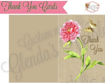 Burlap Thank You Note  with Envelope