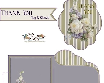 Elegant Thank You Tag and Matching Sleeve