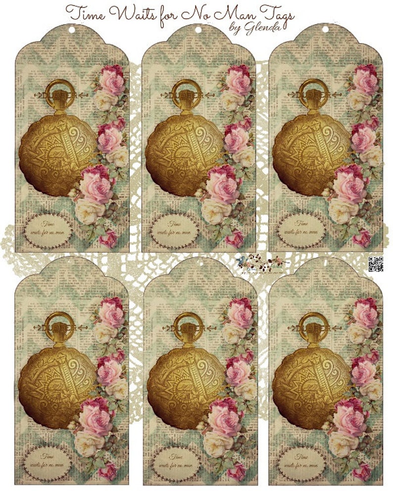 Time waits for no man tags etsy