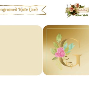 Pretty monogram nota kaarten