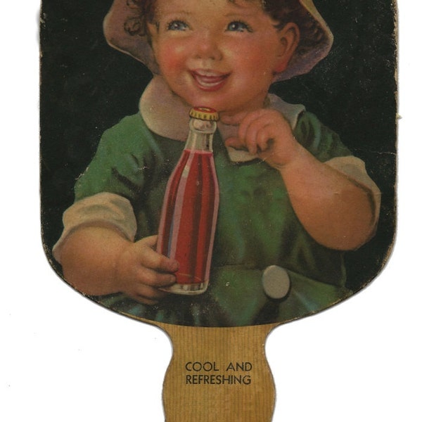 Vintage Soft Drink Paper Fan