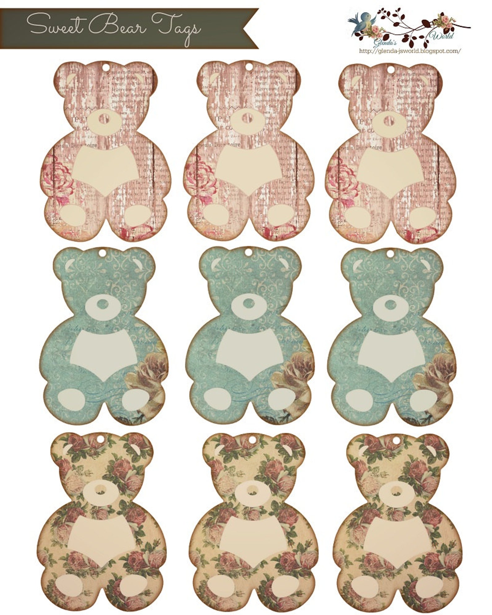 Sweet Bear Tags Etsy