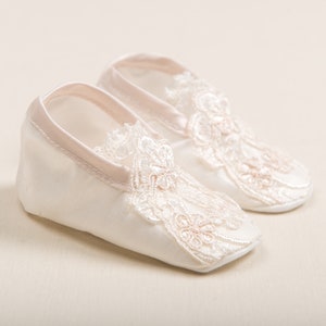 Sale | Baptism Shoe Girl &#39;Tessa&#39; | Christening Shoe Girl | Baptism Shoe Baby Girl | Includes Booties Only | FINAL SALE
