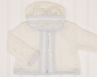SALE- Baby Boy Knit Sweater 'Harrison' | White Knit Sweater | Boys Christening | Boys Baptism | FINAL SALE