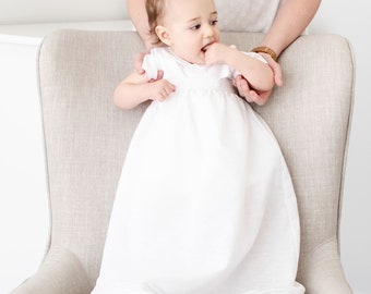 linen baptism outfit
