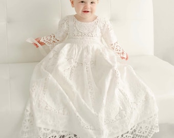 SALE | Lace Christening Gown 'Adeline' | Ivory Lace Girls Baptism & Christening Gown | Girls Blessing Gown | Ivory Lace Gown | FINAL SALE