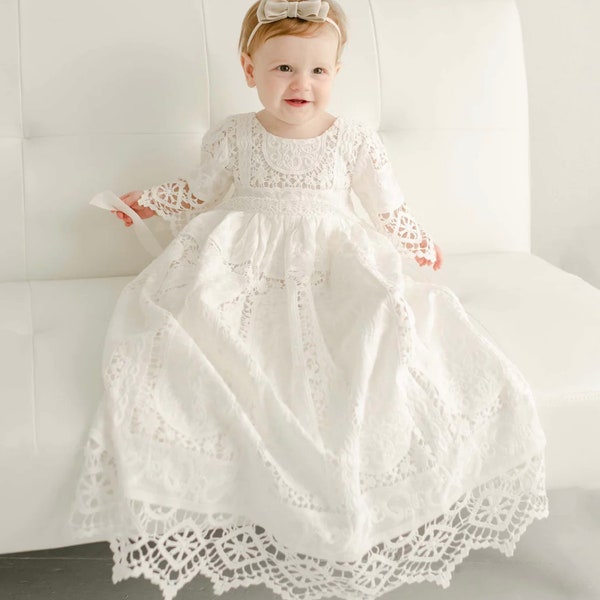 Lace Tea-length Ivory Christening Gowns