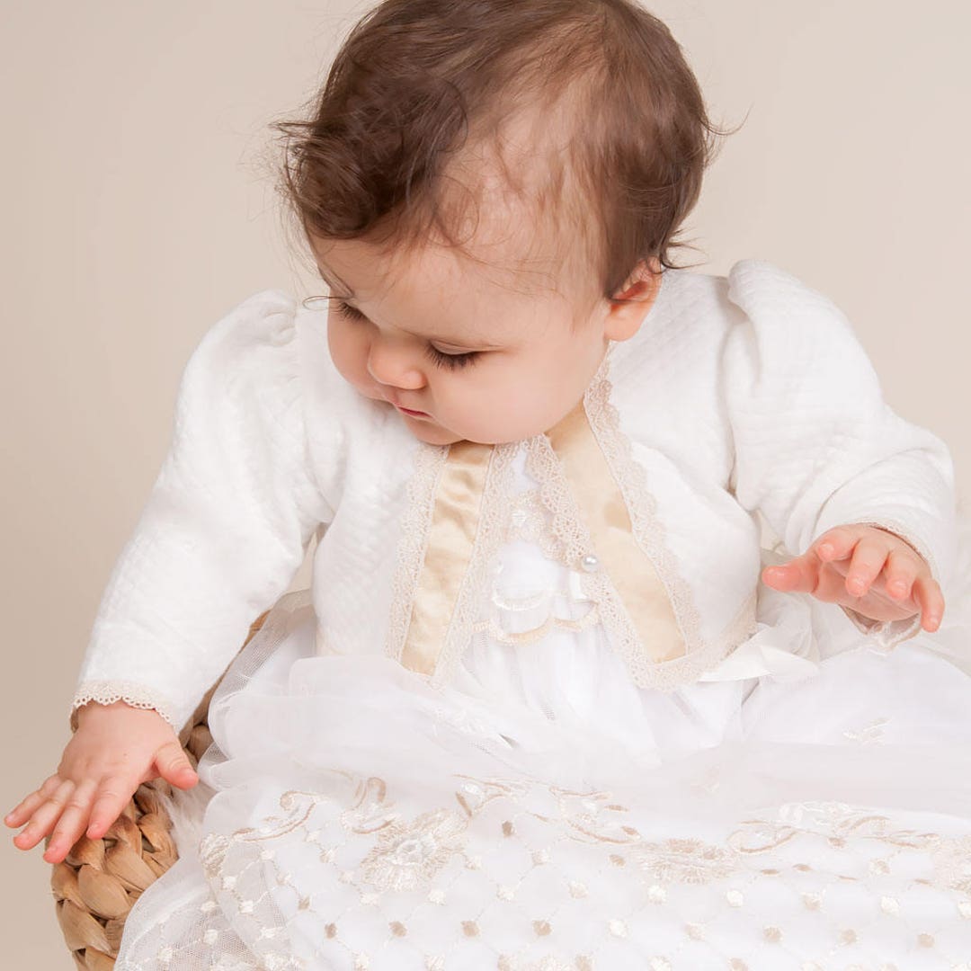 SALE christening Sweater and 'gwen' Baptism Sweater Baby Girl