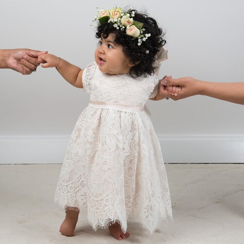 Imperfect Silk Lace Baby Flower Girl Dress 'victoria' Etsy
