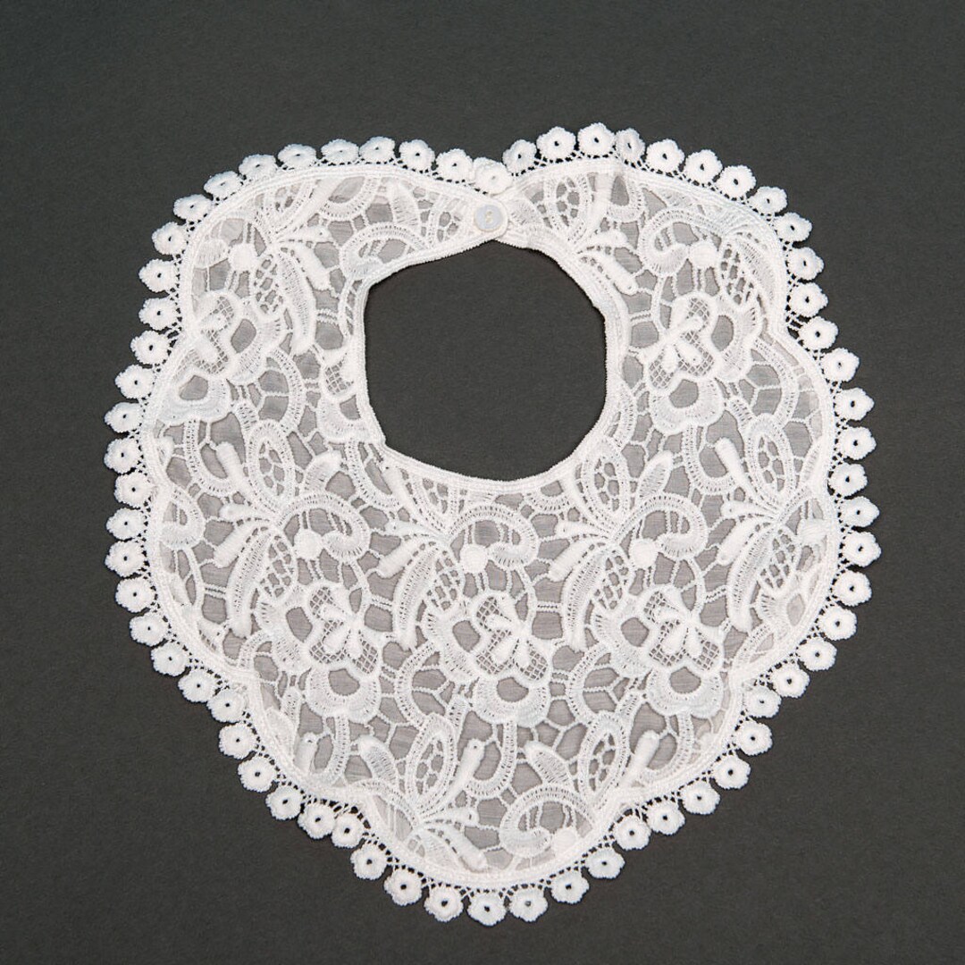 Baby Girls Lace Bib 'lola' Newborn Girl Bib Christening & Baptism Bibs