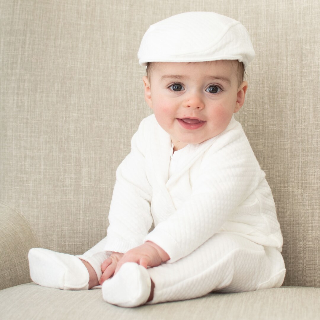 Imperfect Boy Suit Jacket, Pant and Hat 'elijah' Baby Boys Suit White