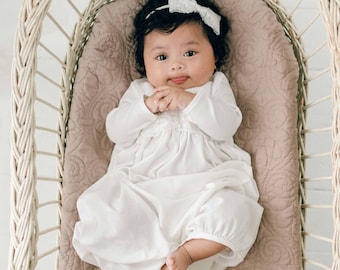 Newborn Layette Gown for Baby Girls | Madeline Gown | Heirloom Baby Shower Gift | New with Imperfections - Sale