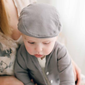 Baby Boy Hat Newsboy Style | Baby Boy & Toddler Hats | Baby Boy Newsboy Cap | Baby Boys Christening and Baptism Hats | Milo Grey