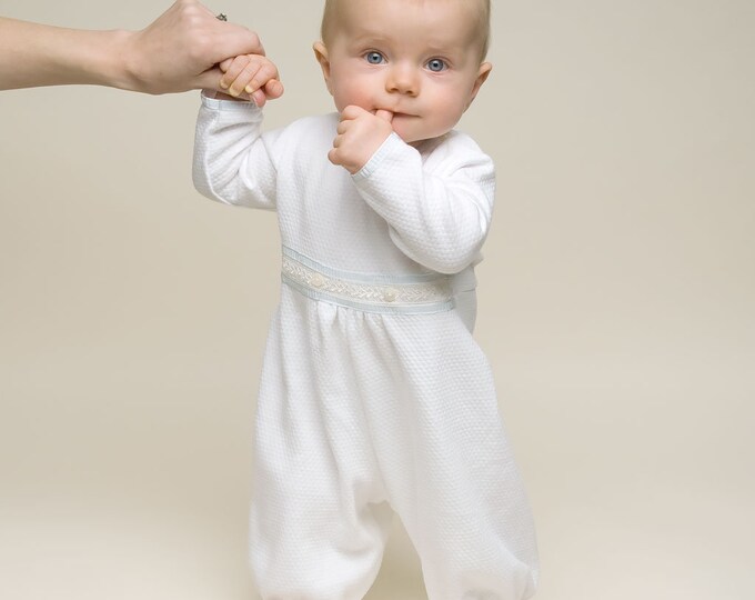 SALE Baby Boy Christening Jumpsuit Boys Baptism Outfit Etsy