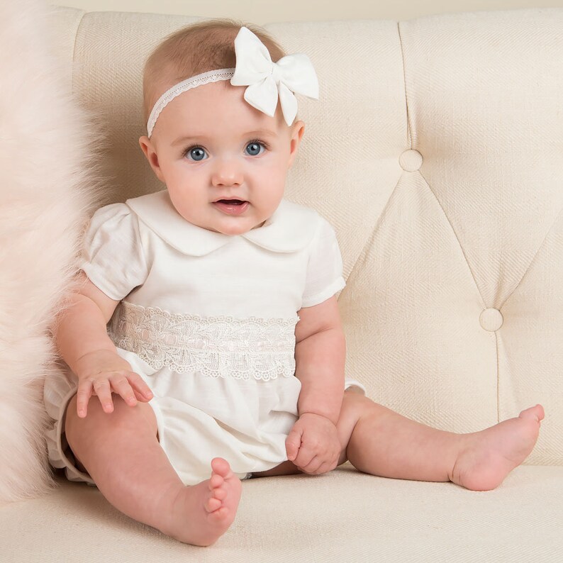 linen romper baby girl