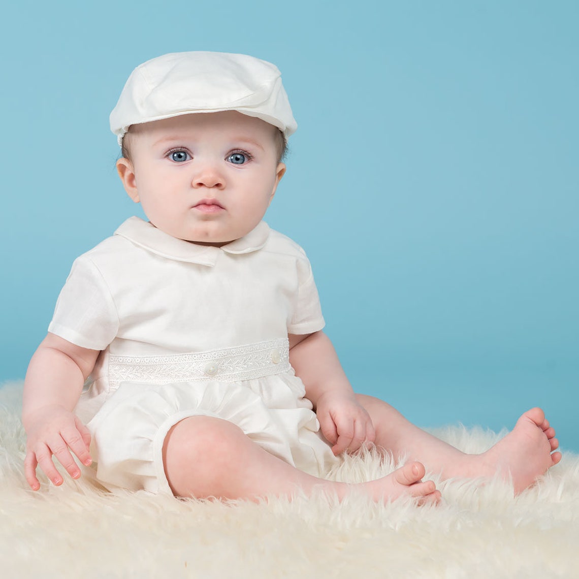 Baby Boy Linen Hats Ivory Linen Newsboy Cap 'owen' Etsy
