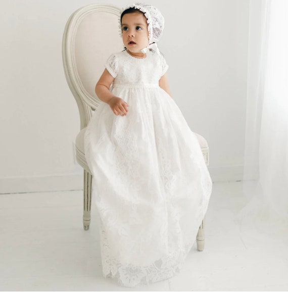 Lace and Tuck Square Yoke Christening/blessing/dedication Gown - Etsy