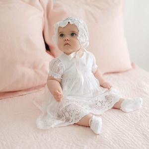 Venta de Muestras / Vestido de Encaje para Niña 'Melissa' / Vestido de Niña de las Flores / Vestido de Bautizo / Vestido de Encaje para Bebé / VENTA FINAL