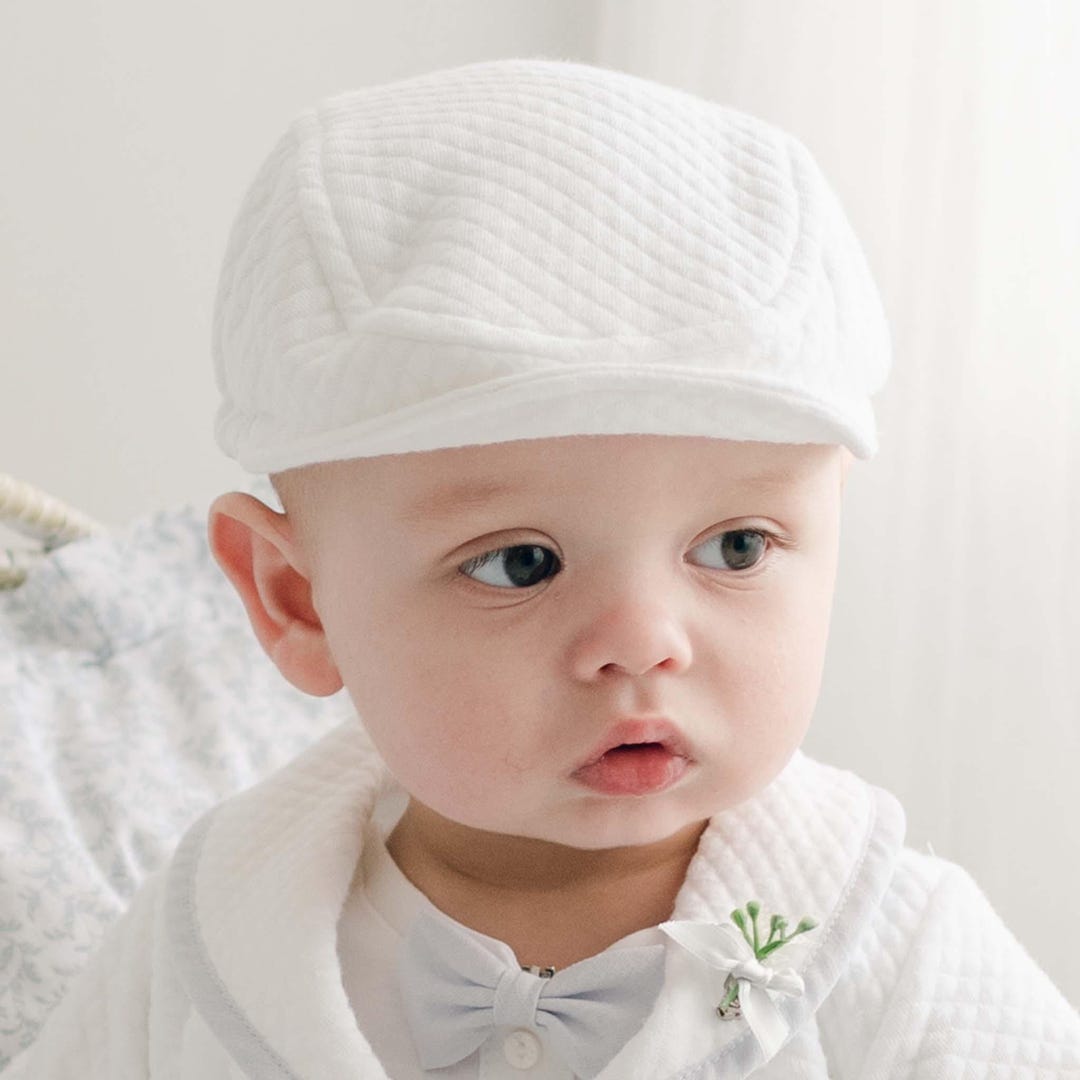 White Cotton Newsboy Cap 'harrison' 'elijah' Baby Boy Hats