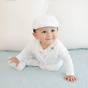 Sample Sale | Doopoutfit babyjongens 'Elia' | Witte doopoutfit voor jongens | Inclusief jas, broek en bodysuit | LAATSTE VERKOOP