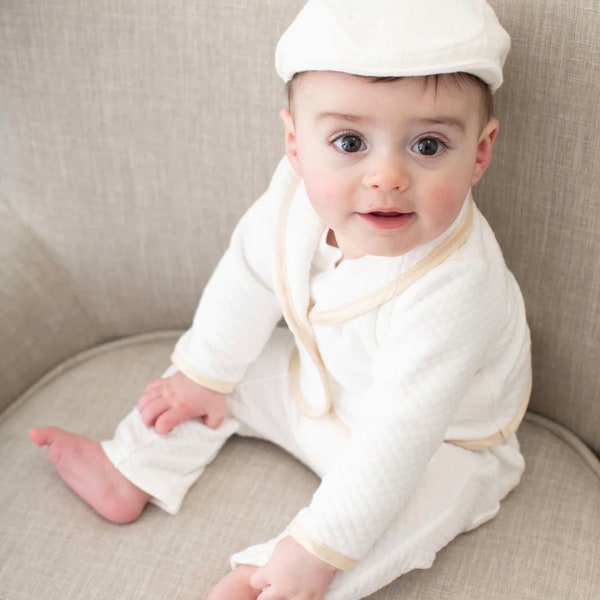 SALE | Baby Boy Suit 'Liam' | Boy Baptism & Christening Outfit | Boy Ivory Cotton Baptism Suit | Baby Boy Christening Outfit | FINAL SALE