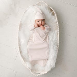 Girls Pink Layette Gown - Quinn Layette | Quinn Collection | Girls Newborn Outfits