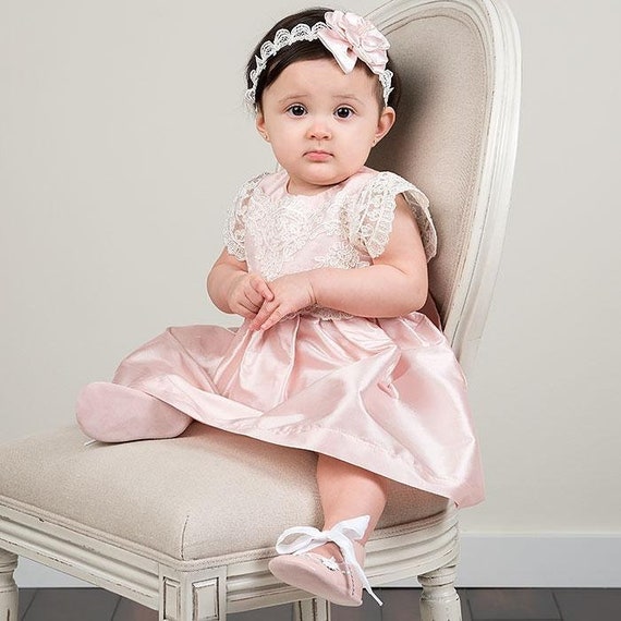 SALE Valentina Silk Dress Pink Silk Baby Dress Baby Girl | Etsy