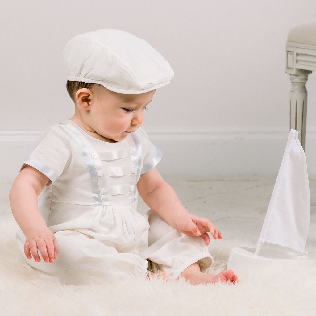 Imperfect Baby Boy Ivory Linen Jumpsuit 'owen' Boys Etsy