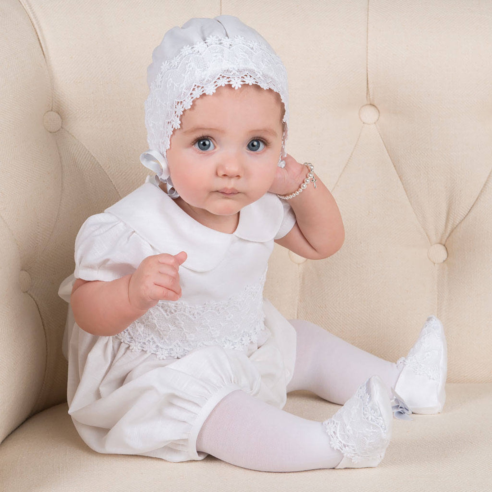 SALE Baby Girls Linen Romper 'Olivia' Girls Linen Etsy