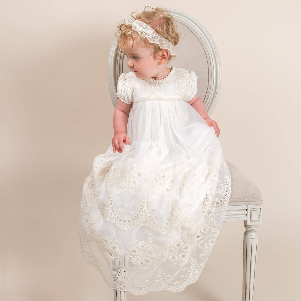Clementine Christening Gown Girls Baptism Gown Lace Baptism Etsy