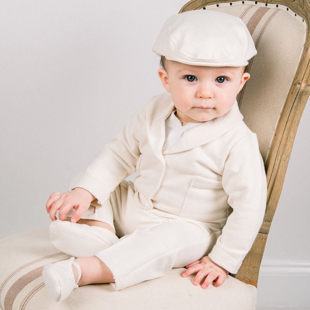 Baby Boy Ivory French Cotton Newsboy Cap 'miles' Baby Boy Newsboy Cap