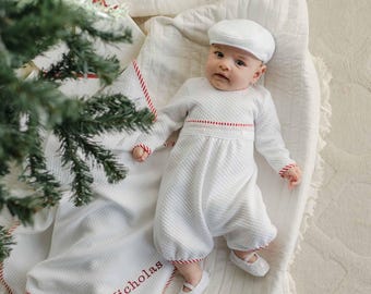 Unisex Baby Christmas Outfit | Newborn Holiday Romper | New with Imperfections - Sale