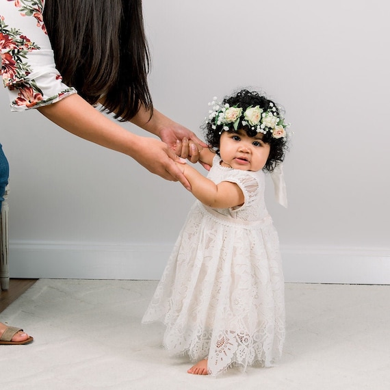 Sample Sale Silk Lace Baby Flower Girl Dress victoria Girls Dresses Baby Pink Silk or Ivory Lace Wedding Dress Set FINAL SALE Etsy Canada