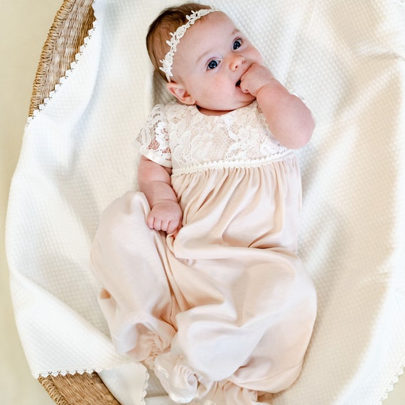Oh Yay Paisley Layette Gown with Ruffle - The Terry Janis Collection