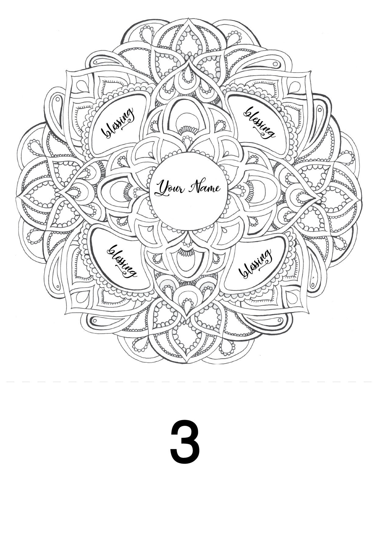 Customized Mandala Coloring Page/your name/personalized | Etsy