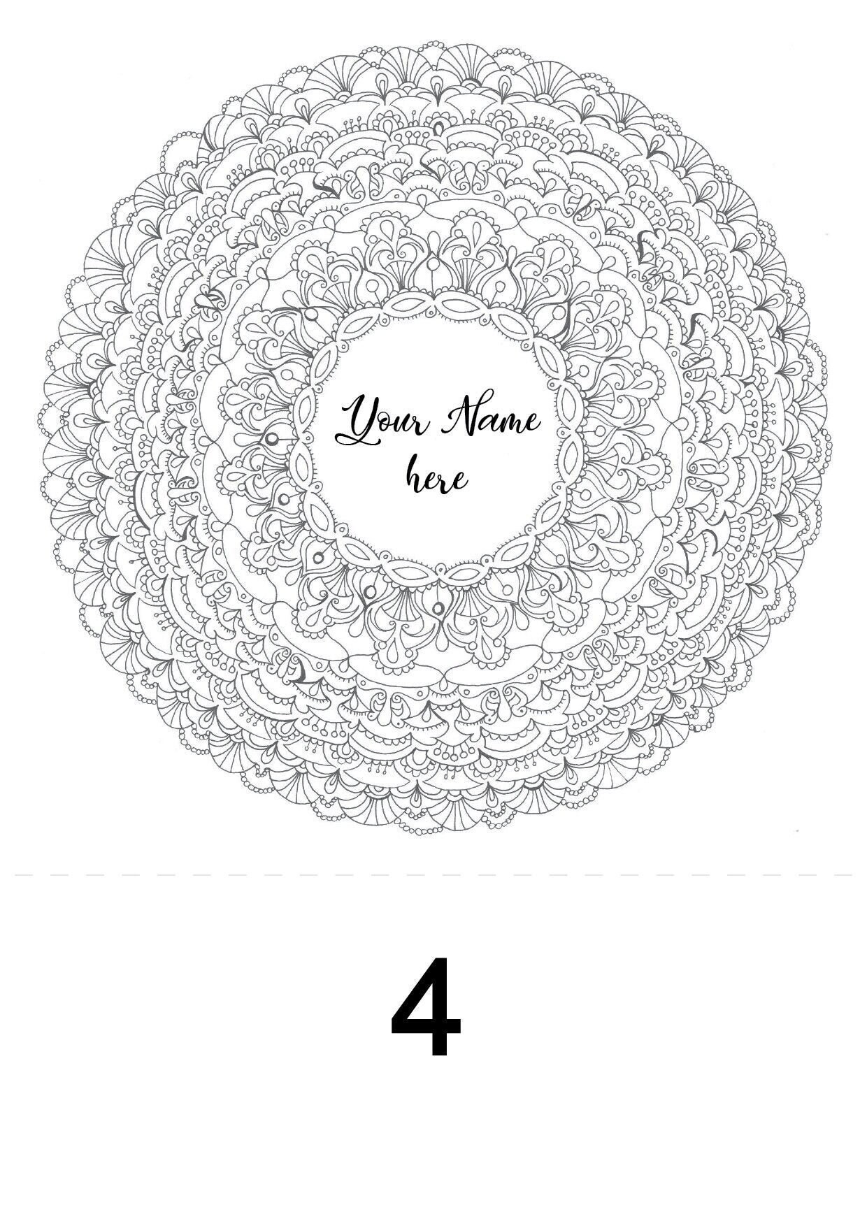 Customized Mandala Coloring Page/your name/personalized | Etsy