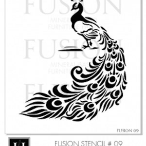Peacock Furniture or Wall Stencil - Designed and Made in Canada by Fusion